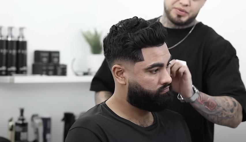 Man with a Temple Fade Hairstyle