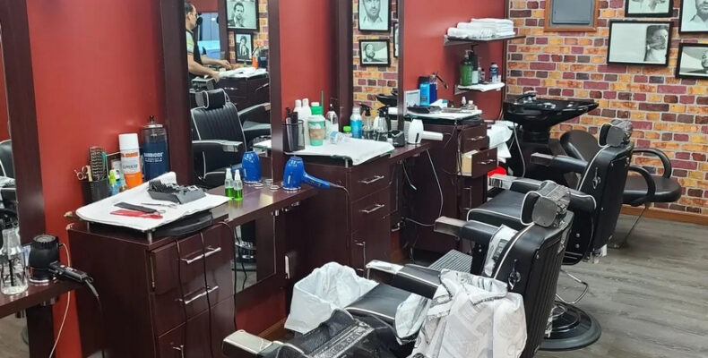 Two workplaces in a barbershop